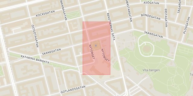 Karta som med röd fyrkant ramar in Södermalm, Hända, Stockholm, Stockholms län