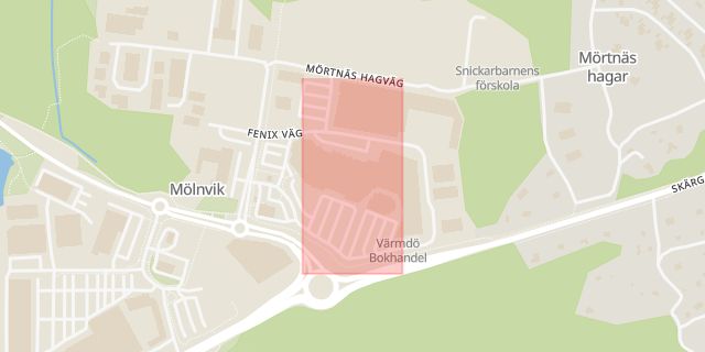 Karta som med röd fyrkant ramar in Värmdö Marknad, Värmdö, Stockholms län