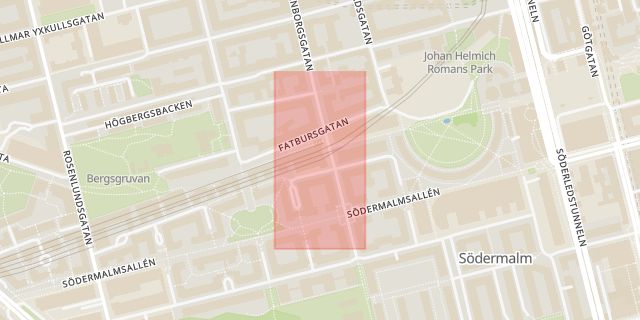 Karta som med röd fyrkant ramar in Södermalm, Stockholms Södra, Stockholm, Stockholms län