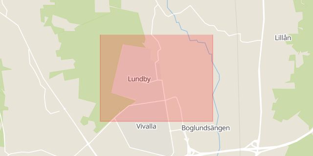 Karta som med röd fyrkant ramar in Lundby, Örebro, Örebro län