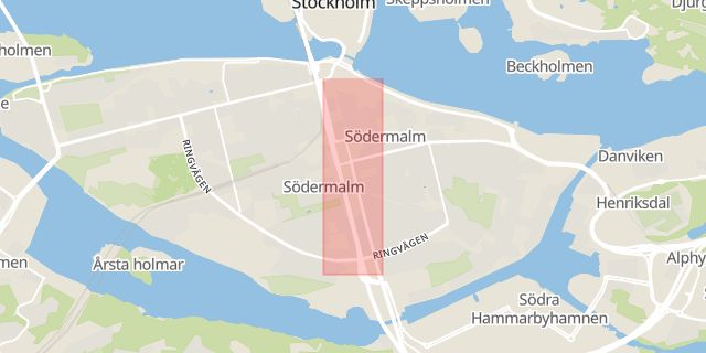 Karta som med röd fyrkant ramar in Götgatan, Hägersten, Stockholm, Stockholms län