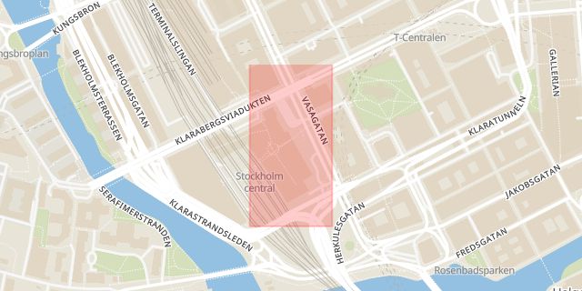 Karta som med röd fyrkant ramar in Stockholm City, Stockholm, Stockholms län