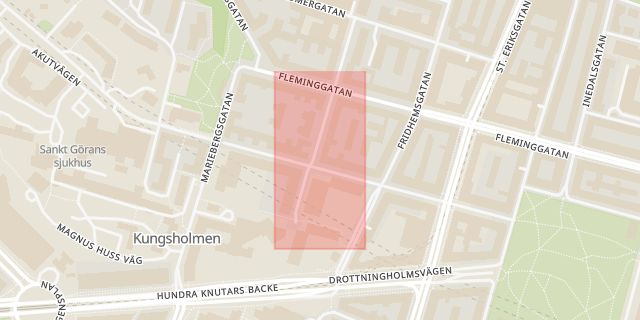 Karta som med röd fyrkant ramar in Stockholm, Gotland, Rinkeby, Stockholms län