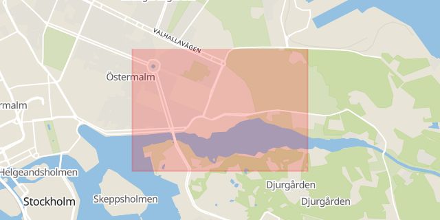 Karta som med röd fyrkant ramar in Diplomatstaden, Stockholm, Stockholms län