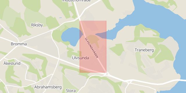 Karta som med röd fyrkant ramar in Ulvsunda, Ulvsundavägen, Stockholm, Stockholms län