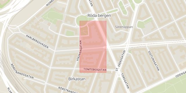 Karta som med röd fyrkant ramar in Riksby, Runt Hörnet, Stockholm, Stockholms län