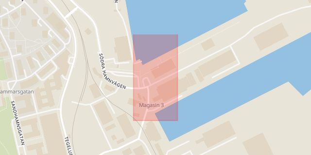 Karta som med röd fyrkant ramar in Frihamnen, Stockholm, Stockholms län