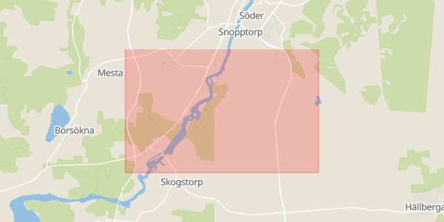 Karta som med röd fyrkant ramar in Vilsta, Eskilstuna, Södermanlands län