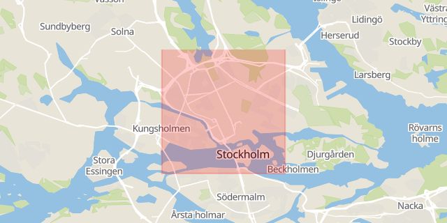 Karta som med röd fyrkant ramar in Birger Jarlsgatan, Jarlsgatan, Norrmalm, Stockholm, Stockholms län