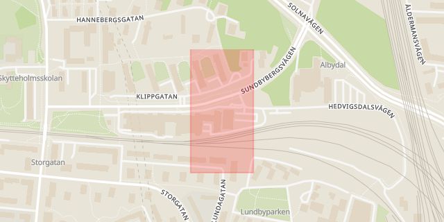 Karta som med röd fyrkant ramar in Solna Tingsrätt, Stockholms län