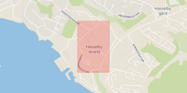 Karta som med röd fyrkant ramar in Hässelby Strand, Fyrspannsgatan, Stockholm, Stockholms län