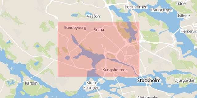 Karta som med röd fyrkant ramar in Klara Sjö, Stockholm, Stockholms län