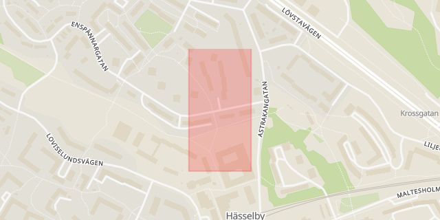 Karta som med röd fyrkant ramar in Hässelby Gård, Stockholm, Stockholms län