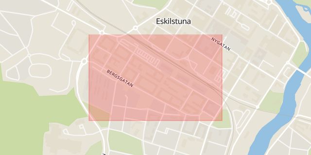 Karta som med röd fyrkant ramar in Nyfors, Eskilstuna, Södermanlands län