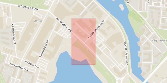 Karta som med röd fyrkant ramar in Viken, Migrationsverket, Karlstad