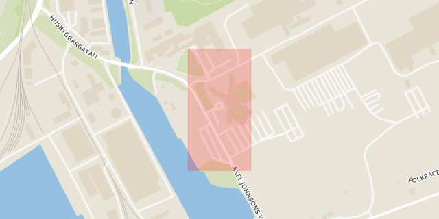 Karta som med röd fyrkant ramar in Valmet, Gjuterigatan, Karlstad, Värmlands län
