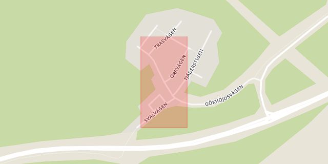 Karta som med röd fyrkant ramar in Gökhöjden, Karlstad, Värmlands län