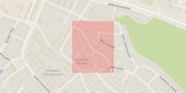 Karta som med röd fyrkant ramar in Gartnerstigen, Stockholm, Stockholms län