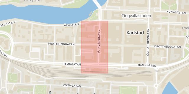 Karta som med röd fyrkant ramar in Forex, Karlstad, Värmlands län