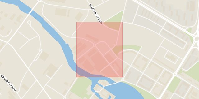 Karta som med röd fyrkant ramar in Verkstadsgatan, Eskilstuna, Södermanlands län