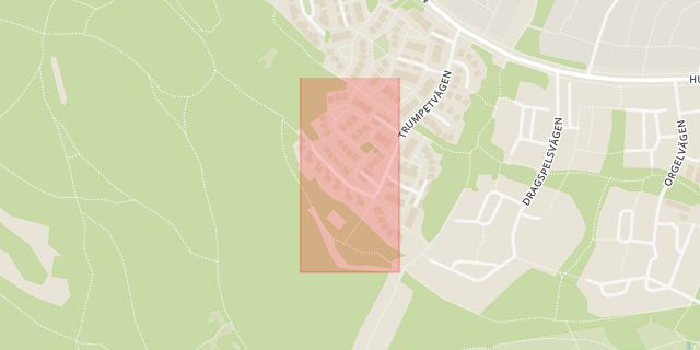 Karta som med röd fyrkant ramar in Viksjö, Saxofongränd, Järfälla, Stockholms län