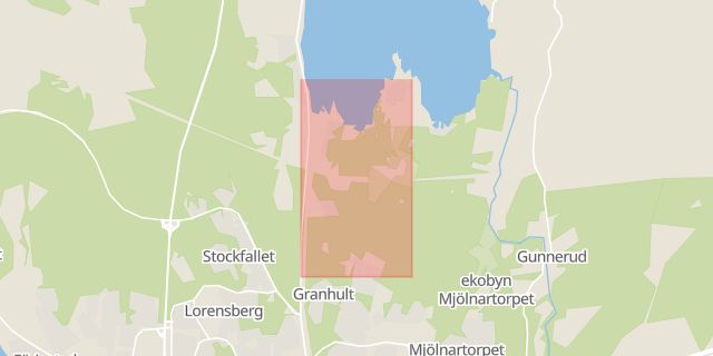 Karta som med röd fyrkant ramar in Långenäsvägen, Frödingshöjd, Edsgatevägen, Karlstad, Värmlands län