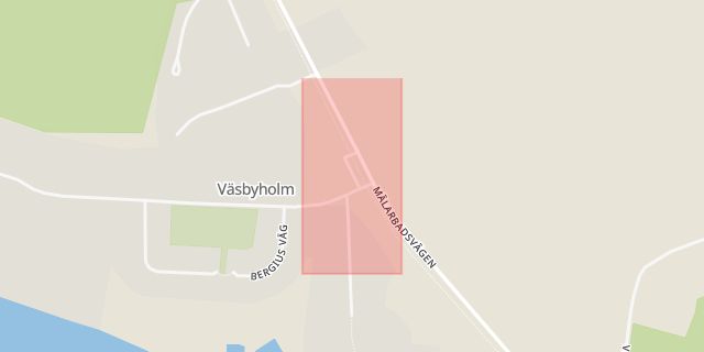 Karta som med röd fyrkant ramar in Väsbyholm, Eskilstuna, Södermanlands län
