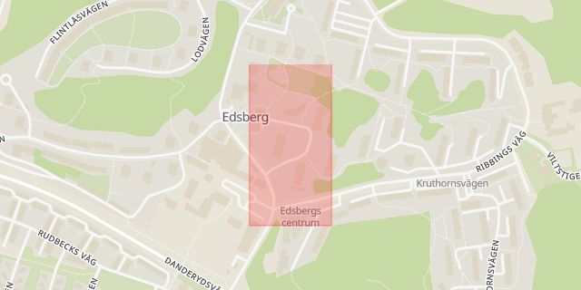 Karta som med röd fyrkant ramar in Edsberg, Drevkarlsstigen, Sollentuna, Stockholms län