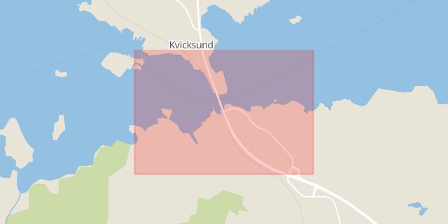 Karta som med röd fyrkant ramar in Kvicksund, Västerås, Eskilstuna, Södermanlands län