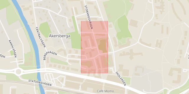 Karta som med röd fyrkant ramar in Stava, Österåker, Stockholms län