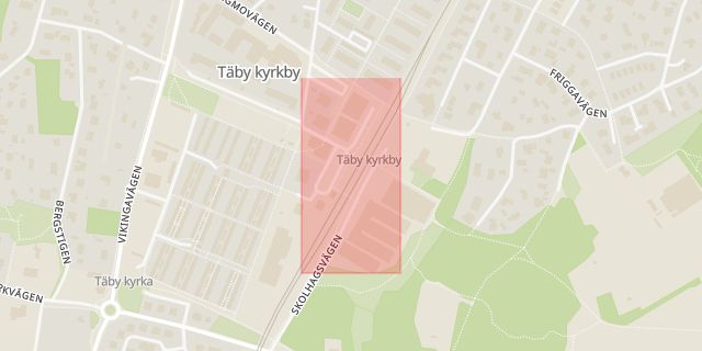 Karta som med röd fyrkant ramar in By Kyrkby, Kyrkby, Täby, Stockholms län