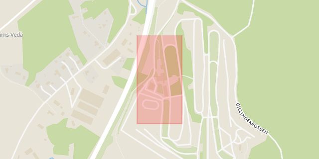 Karta som med röd fyrkant ramar in Gillinge, Vallentuna, Stockholms län