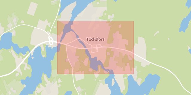 Karta som med röd fyrkant ramar in Töcksfors, Karlstad, Årjäng, Värmlands län
