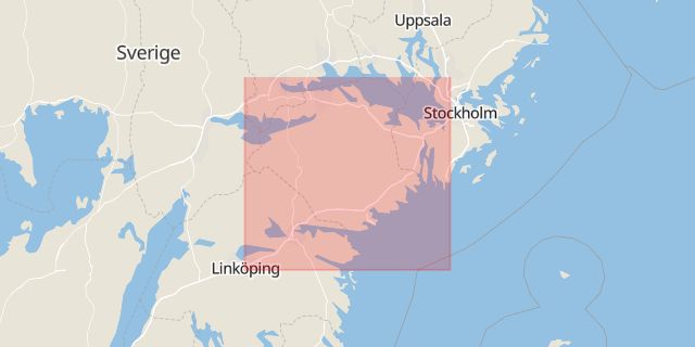 Karta som med röd fyrkant ramar in Jönköpings Län, Södermanlands län