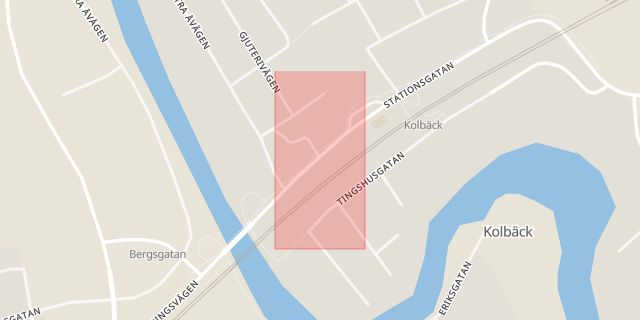 Karta som med röd fyrkant ramar in Kolbäck, Hallstahammars Kommun, Västmanlands Län, Hallstahammar, Västmanlands län