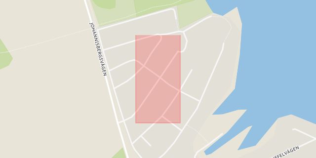 Karta som med röd fyrkant ramar in Ekbacken, Västerås, Västmanlands län