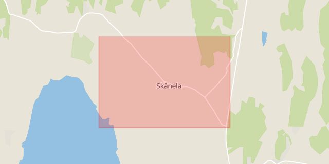 Karta som med röd fyrkant ramar in Skånela, Sigtuna, Stockholms län