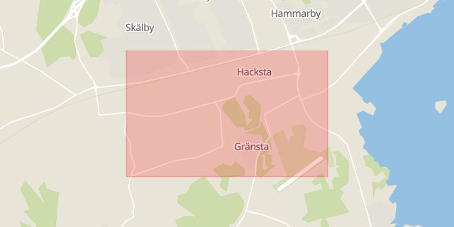 Karta som med röd fyrkant ramar in Saltängsvägen, Västerås, Västmanlands län