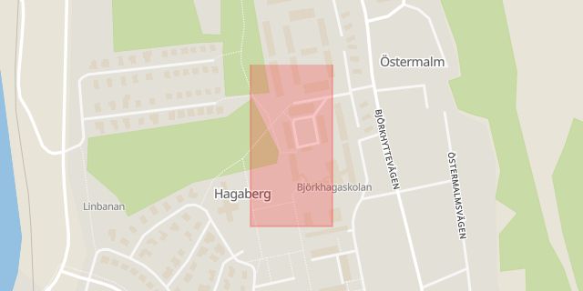 Karta som med röd fyrkant ramar in Hagaberg, Fallhöjden, Lindesberg, Örebro län