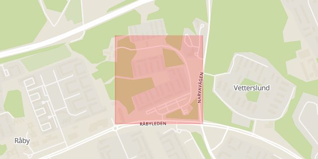 Karta som med röd fyrkant ramar in Ringduvegatan, Västerås, Västmanlands län