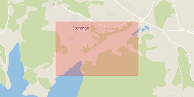 Karta som med röd fyrkant ramar in Steninge, Märsta, Sigtuna, Stockholms län