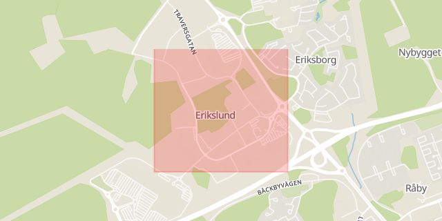 Karta som med röd fyrkant ramar in Hallsta Gårdsgata, Västerås, Västmanlands län