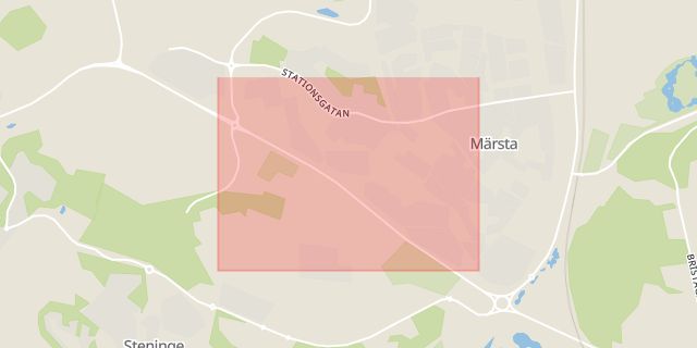 Karta som med röd fyrkant ramar in Märsta, Tingvallavägen, Sigtuna, Stockholms län
