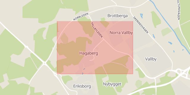 Karta som med röd fyrkant ramar in Hagaberg, Lindesberg, Västmanlands län