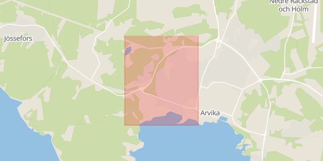 Karta som med röd fyrkant ramar in Prästängen, Arvika, Värmlands län