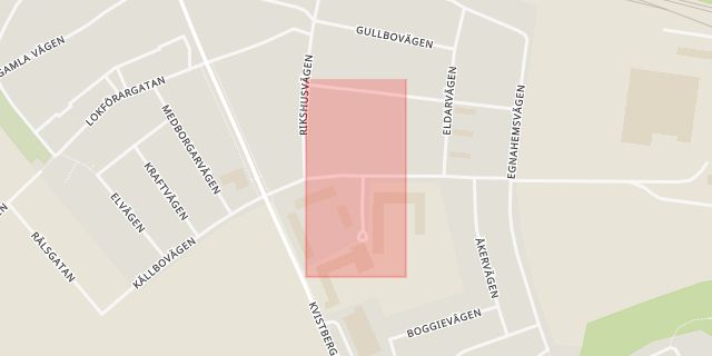 Karta som med röd fyrkant ramar in Tillberga, Västerås, Västmanlands län