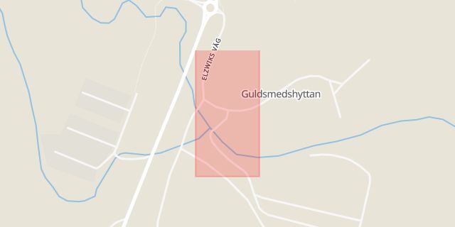 Karta som med röd fyrkant ramar in Guldsmedshyttan, Lindesberg, Örebro län