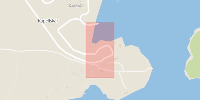 Karta som med röd fyrkant ramar in Kapellskär, Norrtälje, Stockholms län