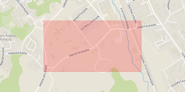 Karta som med röd fyrkant ramar in Knivsta Kommun, Knivstavägen, Alsike, Uppsala, Knivsta, Uppsala län