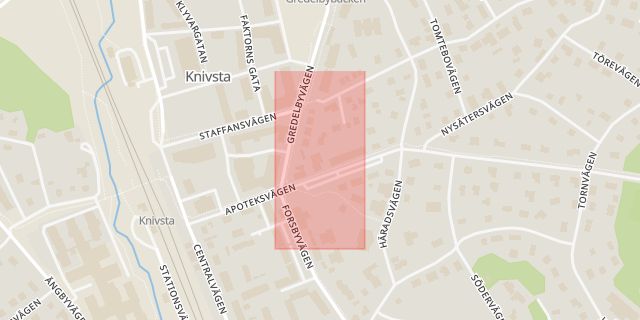 Karta som med röd fyrkant ramar in Knivsta Kommun, Löften, Knivsta, Uppsala län